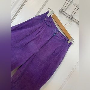 High waist purple corduroy pants